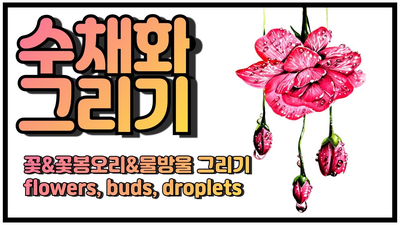 20 минут / скорость 3,5x Картина с изображением цветка бегонии (?) Мазки кисти Акварель