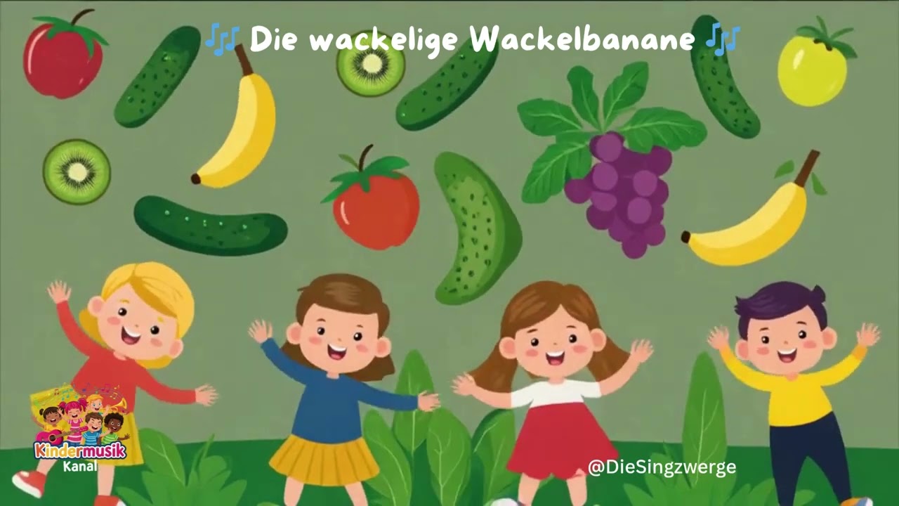 🍌 Die wackelige Banane – Lustiges Kinderlied mit Reimen & Obstspaß 🎶😂