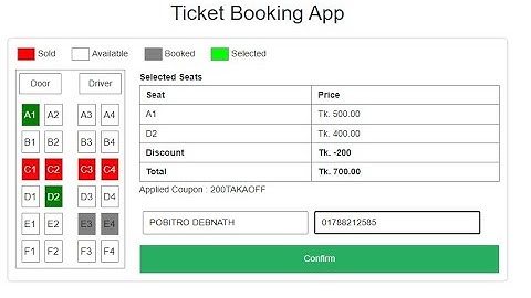 Ticket Booking System with vue js