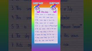 10 lines on Rainy season #trending #english #handwriting #essaywriting