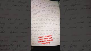#class12 English notes for boards examination #important  questions #shorts