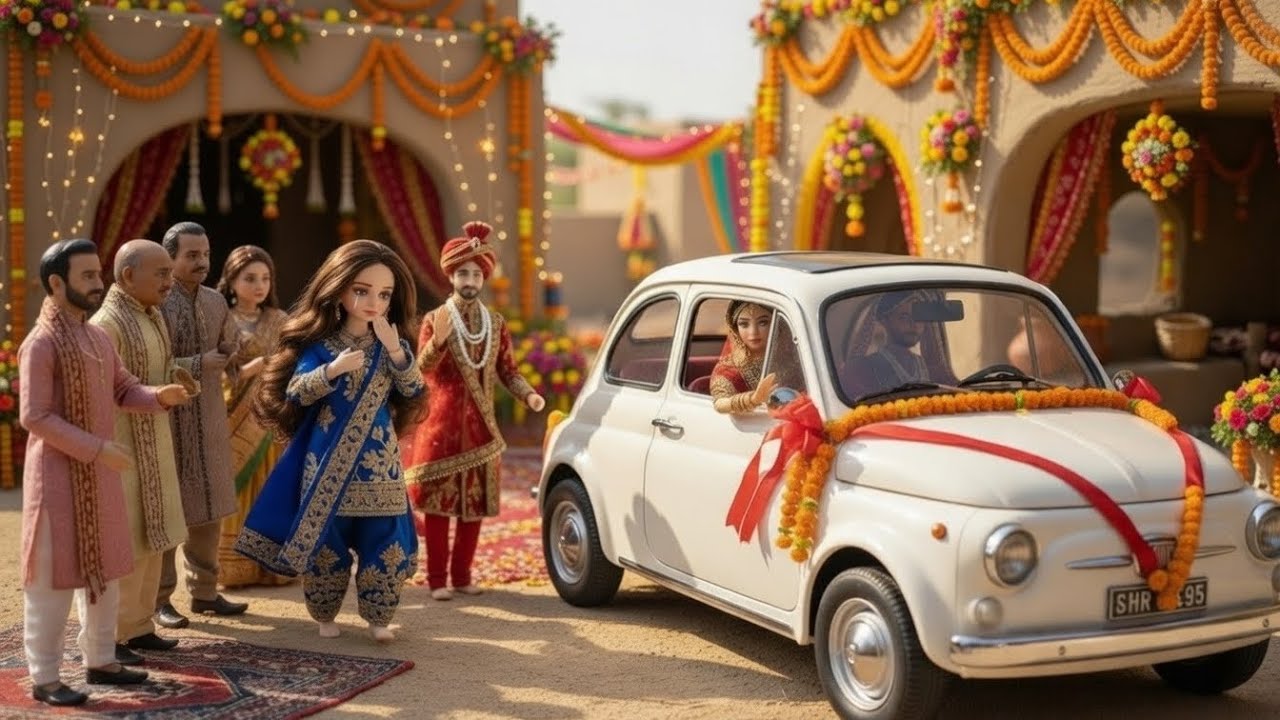 Miniature Doll Attended Her Friend Wedding In A Village #dollwedding #miniature  #miniaturevillage 