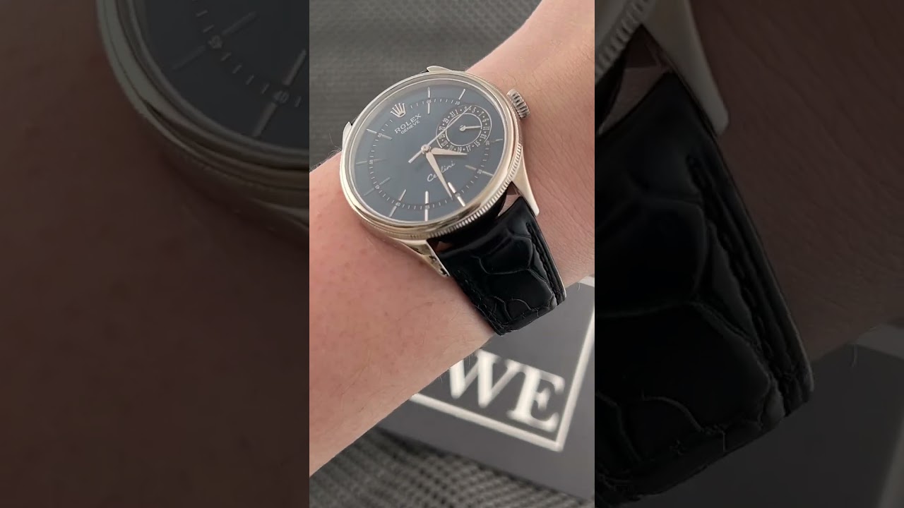 Rolex Cellini Date White Gold Blue Dial Mens Watch 50519 Wrist Roll | SwissWatchExpo