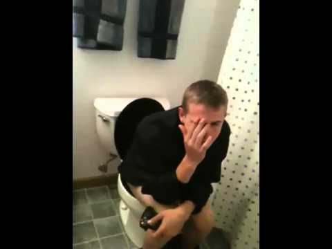 Alec getting pushed off the toilet