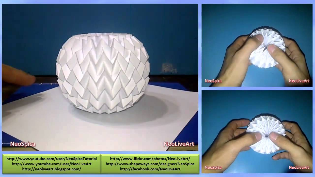 Preview Tutorial 3 - Folding Ball With Pattern Miura - YouTube
