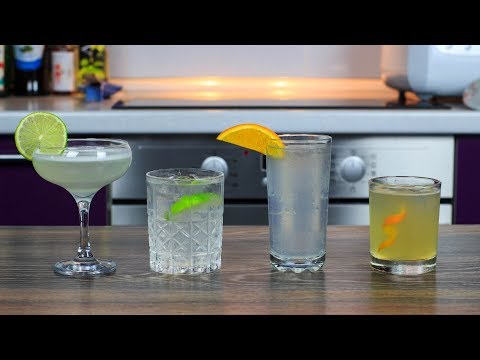 Топ 4 Простых КОКТЕЙЛЯ с Джином | Приготовит каждый | 4 Easy Gin Drinks