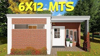 Home design plan 6x12 with 2 bedrooms
