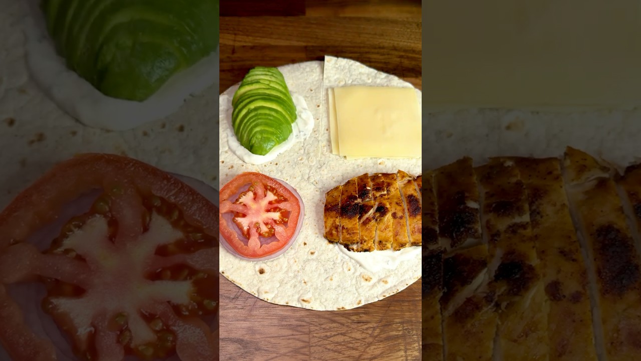 Chicken Avocado Tortilla Wrap! High Protein Recipe 
