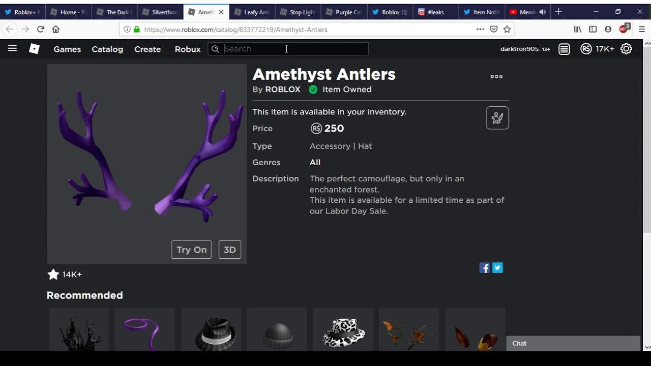Should You Buy The Amethyst Antlers Roblox Labor Day Sale 2019 Youtube.