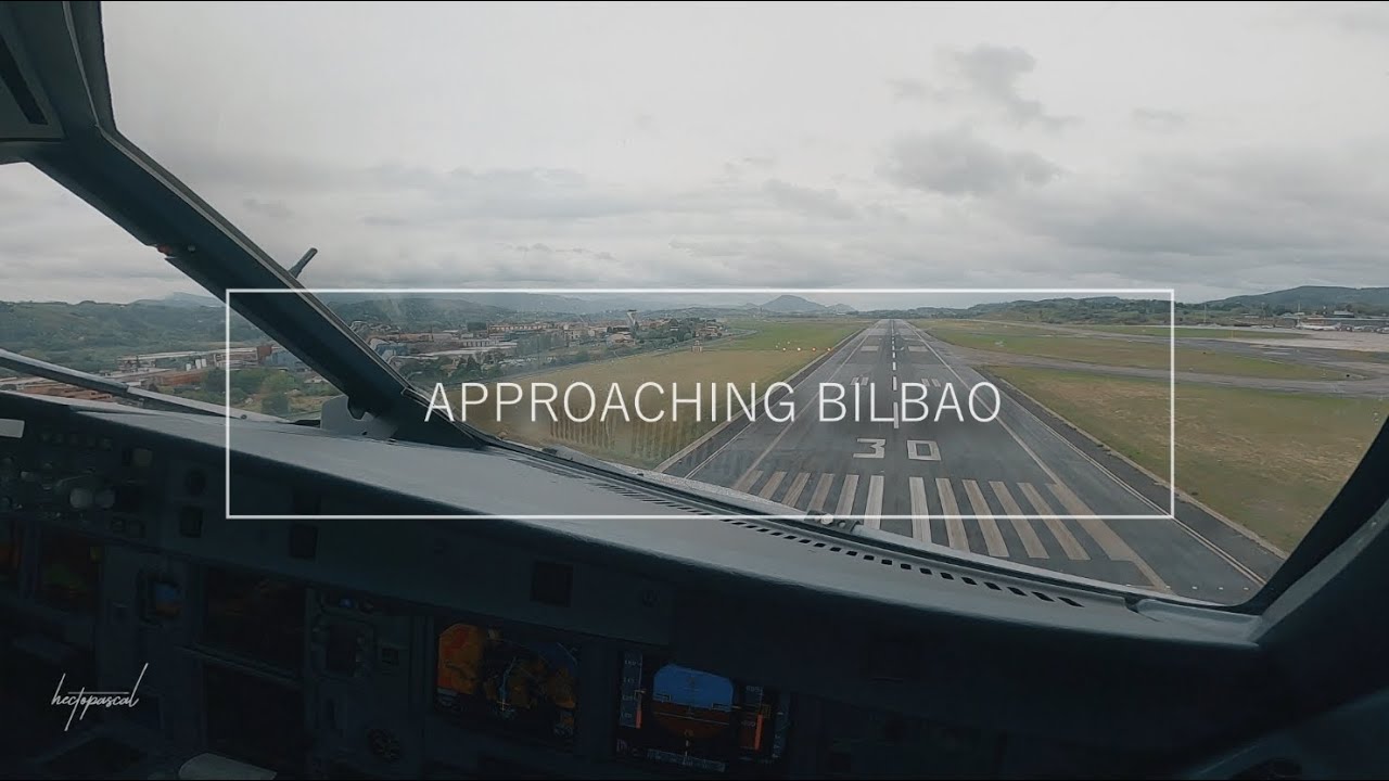 A320 NEO PURE SOUND Cockpitview Landing at Bilbao Airport BIO