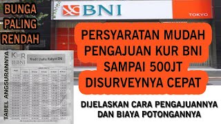 PERSYARATAN MUDAH DAN CARA PENGAJUAN KUR BNI 500JT !! TABEL ANGSURAN KUR SAMPAI 500JT BUNGA TERENDAH