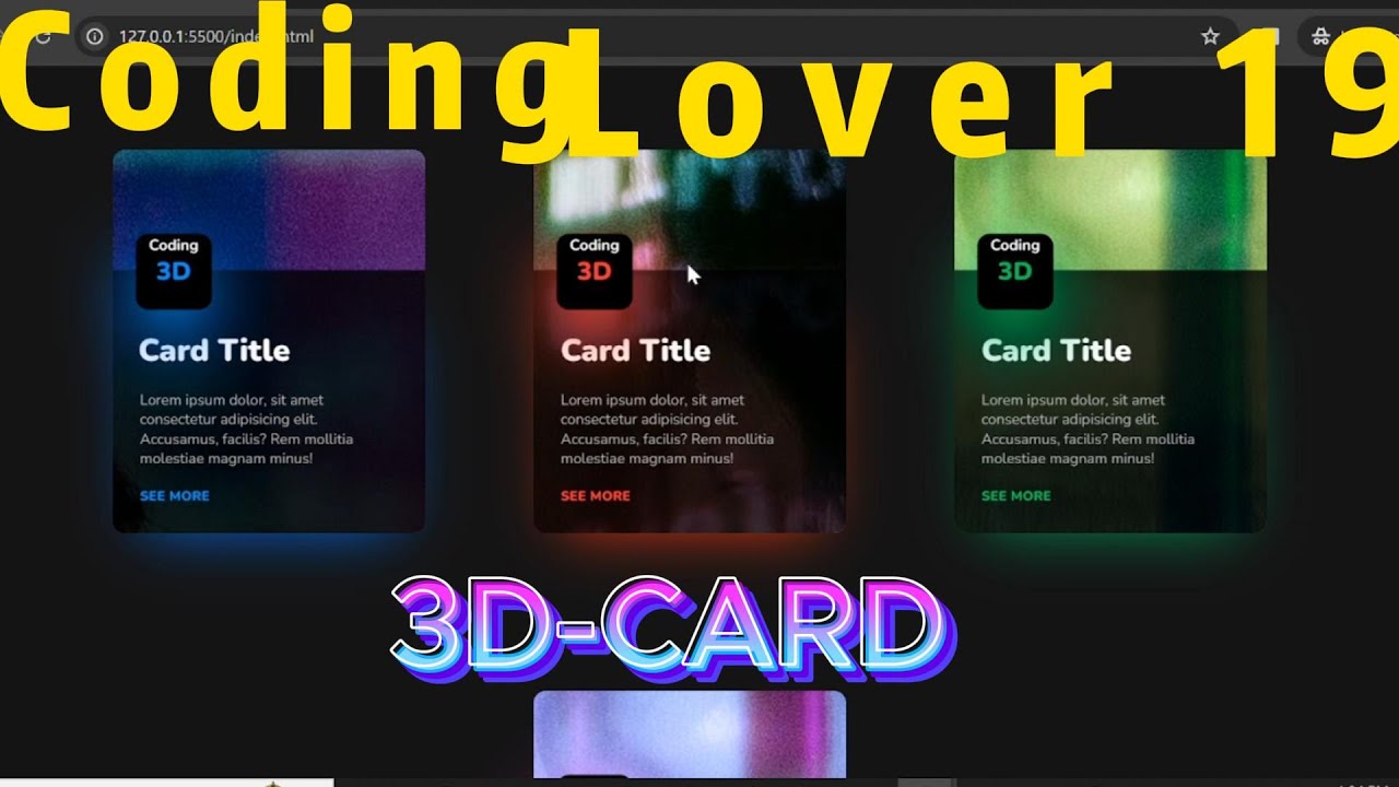 3 D Card only HTML & CSS - YouTube