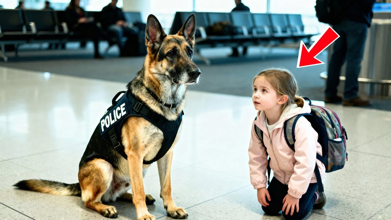“Are You Lost Too?” the Little Girl Asked the Lonely Police Dog at the Airport — What He Did Next