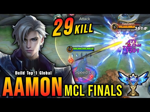 MCL FINALS!! 29 Kills Aamon Insane One Shot Damage Build!! - Build Top 1 Global Aamon ~ MLBB class=