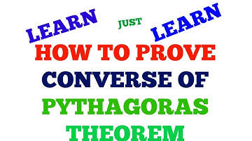 HOW TO PROVE CONVERSE OF PYTHAGORAS THEOREM CLASS 10 HINDI/ENGLISH. NCERT SYLLABUS