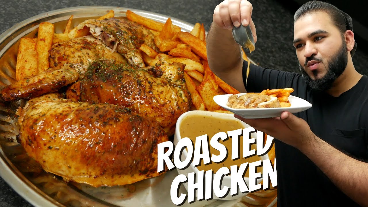 Whole Roast Chicken with Chips and Sauce YouTube