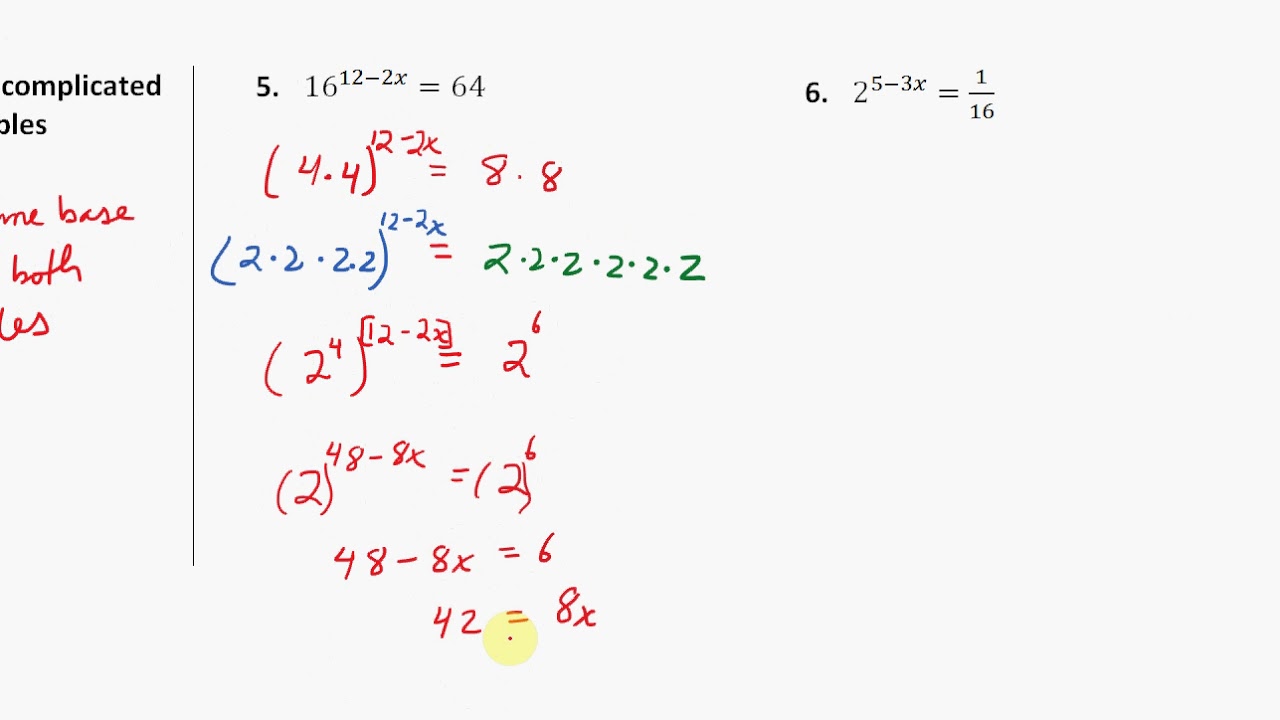 Solving exponential equations complicated - YouTube