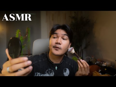 ASMR Makeup With Mouth Sounds แต่งหน้ากับเสียงปาก (Tapping, เสียงปาก, Movement)