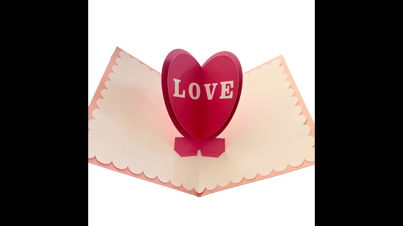 Heart Valentine Pop Up Card - YouTube