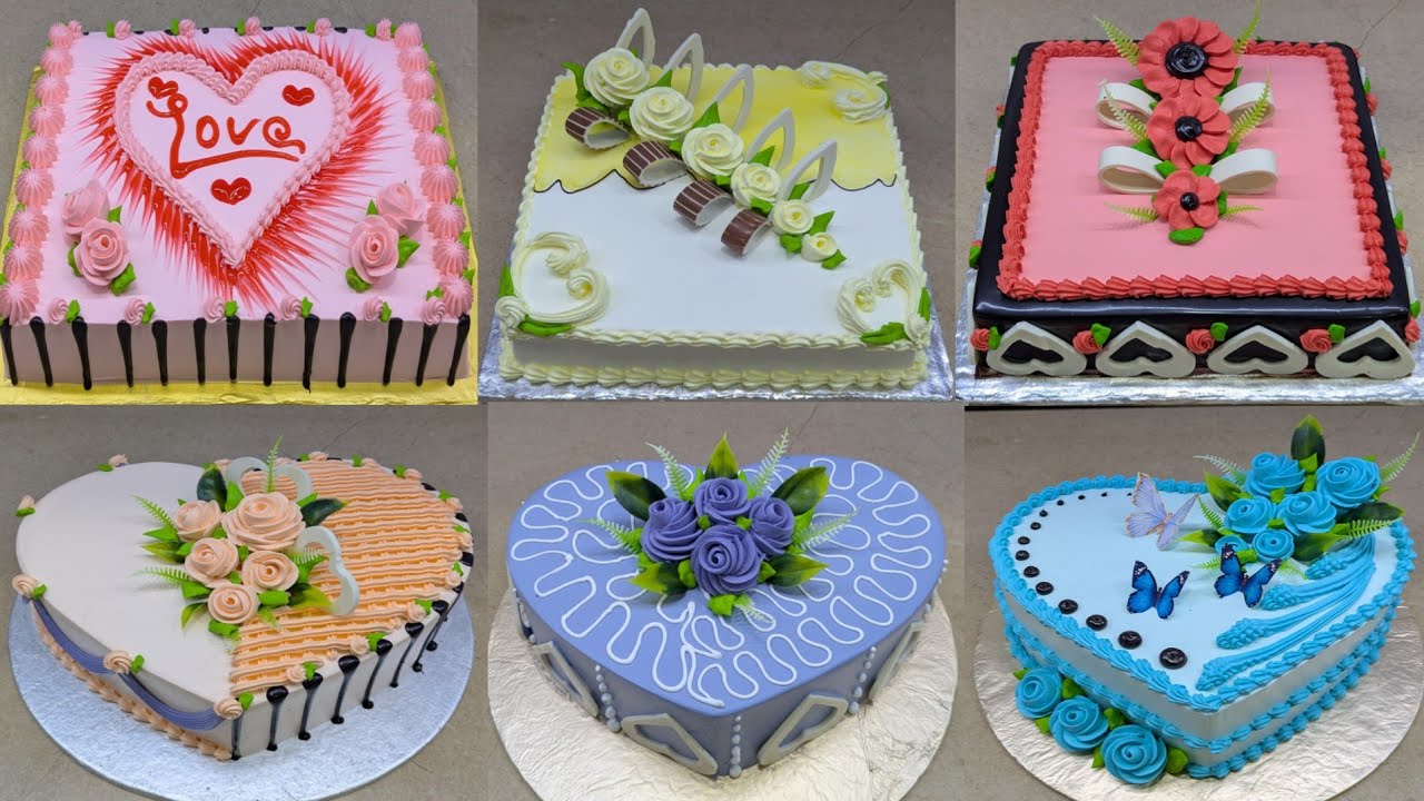 Квадратный торт и различный декорированный дизайн торта. Видео с тортом на день рождения. Юбилейн...