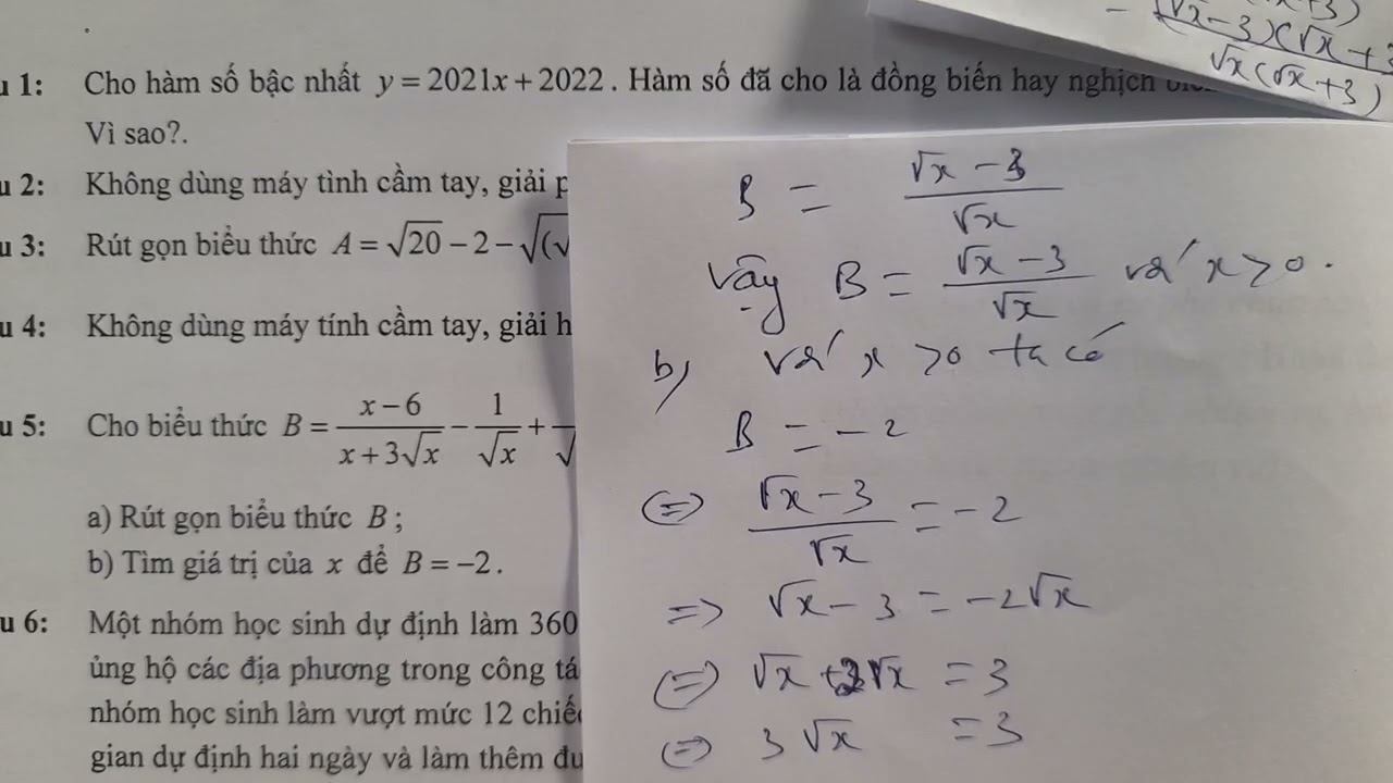 GIẢI ĐỀ THI VÀO LỚP 10 MÔN TOÁN TỈNH THÁI NGUYÊN NĂM... - youtube