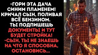 видео: Гори эта дача синим пламенем!кричал сын,поливая всё бензином. подпиши документы и тут будет стройка! картинка: Гори эта дача синим пламенем!кричал сын,поливая всё бензином. подпиши документы и тут будет стройка!