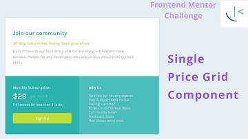 Frontend Mentor Challenge | Single Price Grid Component | HTML CSS