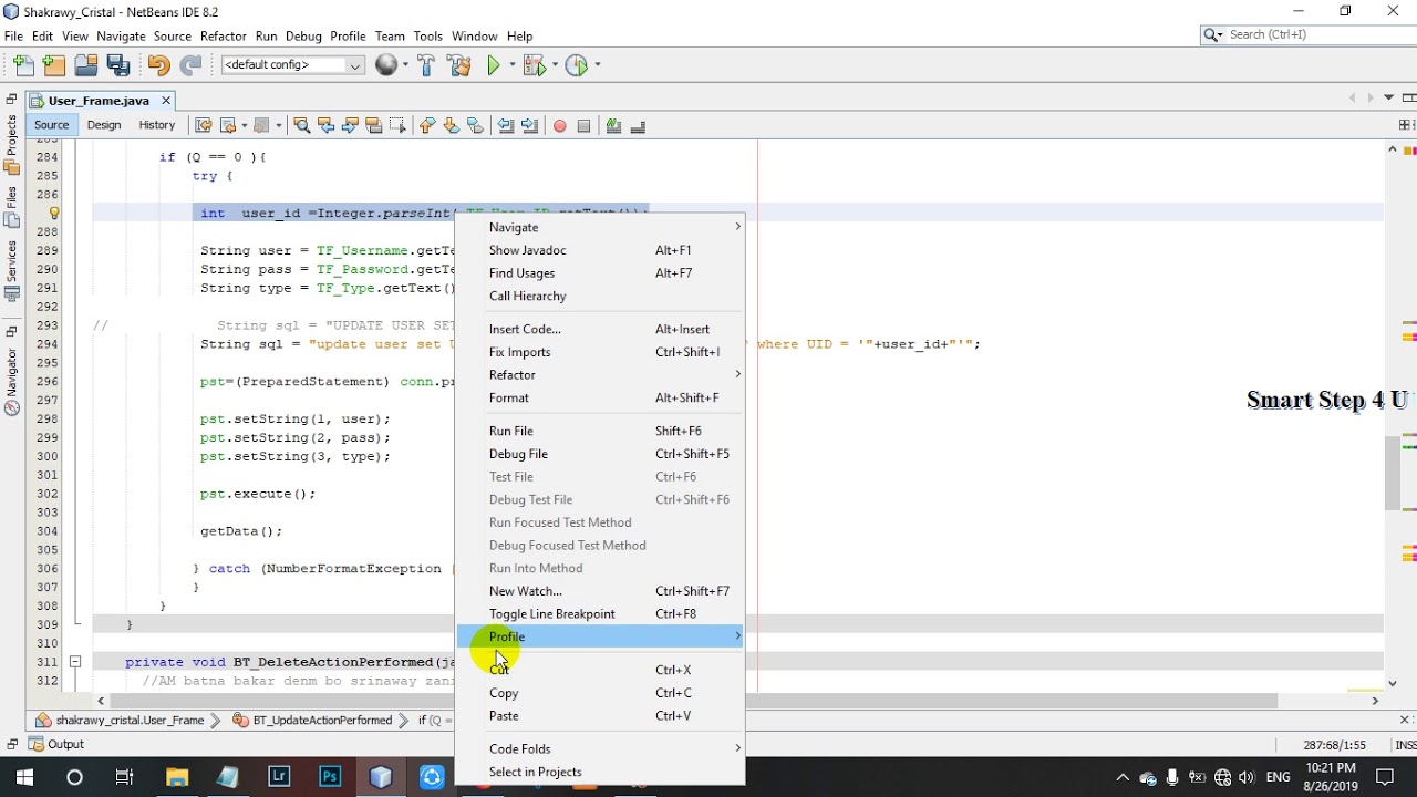 Delete data from table user in MySQL with java V12 - YouTube