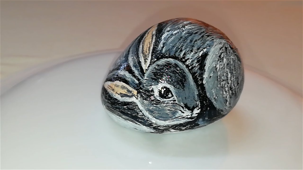 Simple Rabbit Pebbles Paint Rock painting/Pebble painting/rabbit design/Stone painting/ Malayalam ...