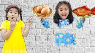 annie and suri pretend play jump through the wall funny story for kids