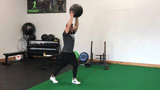 Split-Stance Overhead Medicine Ball Forward Throw