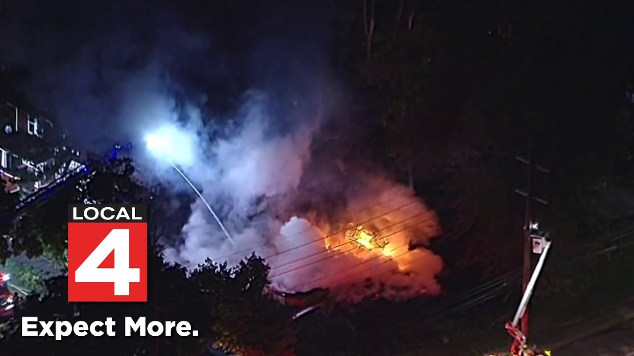 Crews battling house fire on Detroit's east side - YouTube
