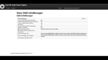 configure openhie hwr management interface to point to a CSD InfoManager