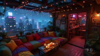 🎵 Futuristic Rainfall: Cyber Loft Escape with Calm Sci-Fi Tones & Dark Ambience | 10H
