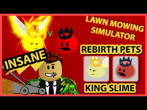 I Rebirthed In Lawn Mowing Simulator And Got Op King Slime Pets How To Rebirth Pets Roblox Youtube - lawn mower simulator roblox wiki