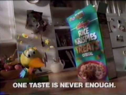 Video thumbnail — 1994 Kellogg's Rice Krispies Treats Cereal Commercial