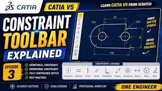 CATIA V5 Constraint Toolbar Explained | Fully Constrained Sketches | Episode 3