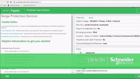Selecting a Surge Protective Device with the Product Selector | Schneider Electric Support