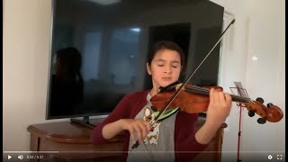 オンラインレッスン　生徒さんによるヴァイオリンビデオ：ヴィヴァルディ”春”　My student's Violin Quarantine Clip: Vivaldi "Spring" 1mvt.