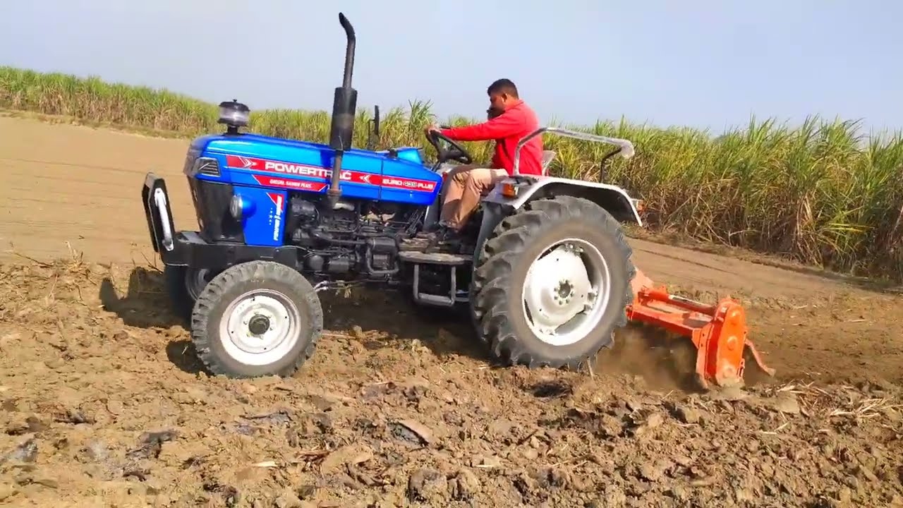 8 फूटा रोटावेटर के साथ दमदार ट्रैक्टर लॉन्च किया कंपनी ने powertrac euro 439 plus ll part .2 देखें