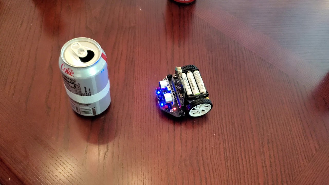Micro:bit Maqueen robot obstacle avoidance - YouTube
