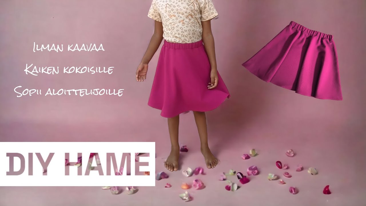 Ompele kellohame ilman kaavaa | DIY tutoriaali | Helppo