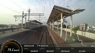 2019.12.20 台鐵 136次 TEMU2000普悠瑪號 山線 枋寮 - 南港 首班車 潮州=枋寮段電氣化通車 全程 GPS參數版本 路程景
