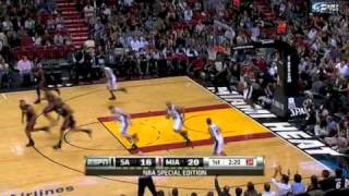LeBron James - Goes Lefty (Heat vs Spurs)