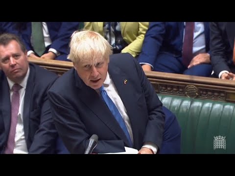 Boris Johnson se despede do Parlamento britânico