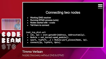 Timmo Verlaan - No(de) discovery without DNS & EPMD - Code BEAM STO