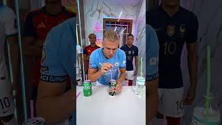 Haaland's Insane Straw Challenge! From Soda to Water 😂🥤 #funny#haaland #mbappe