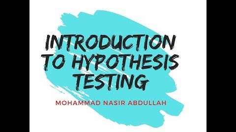 Introduction to hypothesis testing