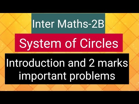 Inter Maths-2B - System of Circles- introduction and 2 marks important ...