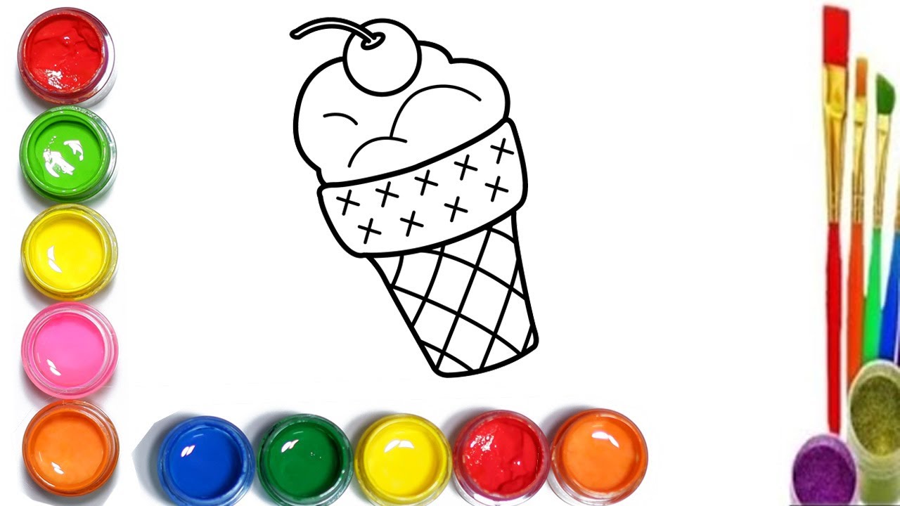 Pagguhit ng mga ice cream cup para sa mga bata/Bolalar uchun muzqaymoq stakanlarini chizish